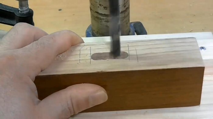Изготовление гнезда под шип при помощи сверлильного станка