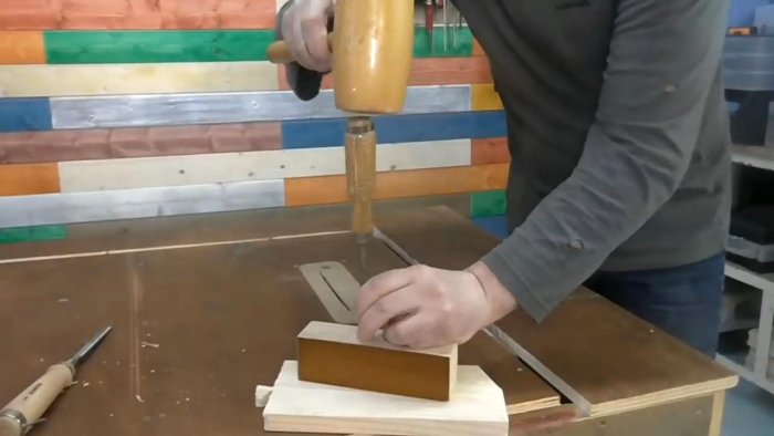 Изготовление гнезда под шип при помощи сверлильного станка