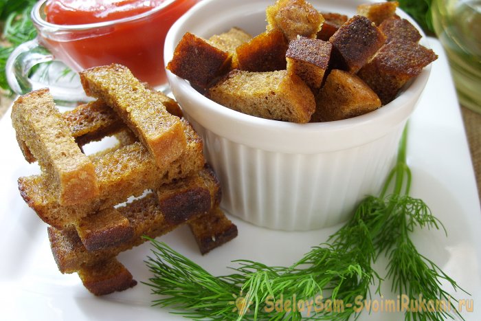 Сухарики из хлеба в микроволновке