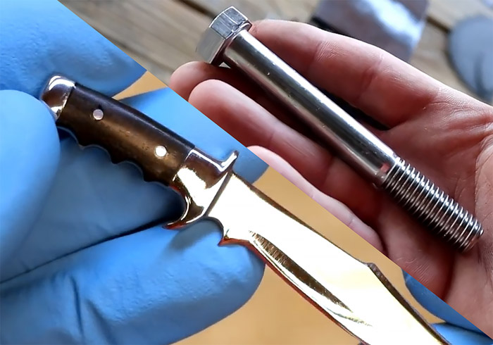 Как превратить болт в красивый маленький сувенирный охотничий нож