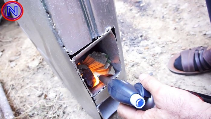 Переносная чудо печь из старой канистры своими руками