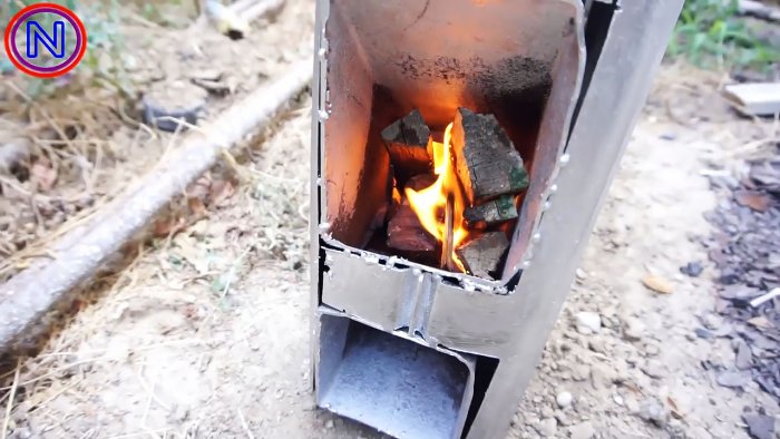 Переносная чудо печь из старой канистры своими руками