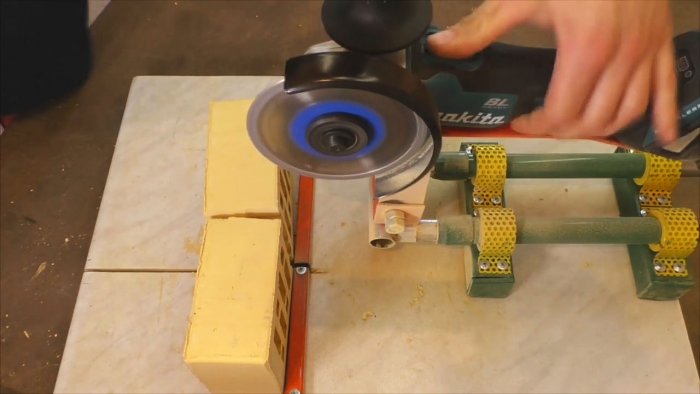 Стойка для болгарки из ручки от детского велосипеда