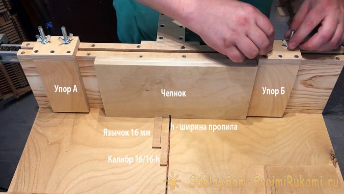 Торцовочная каретка шипорезка для ящичного соединения