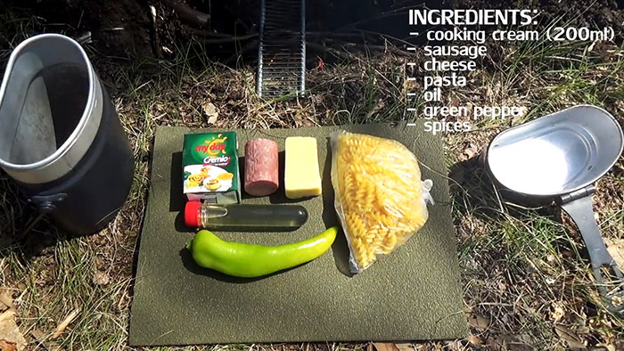 Пикник на природе – вкусные макароны на костре!