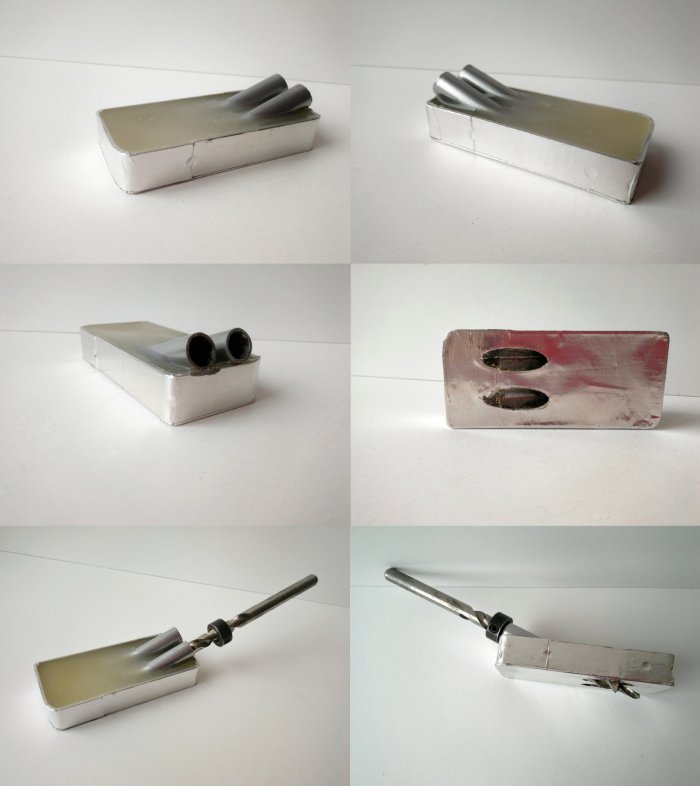 Самодельный кондуктор из термоклея для соединения на косой шуруп