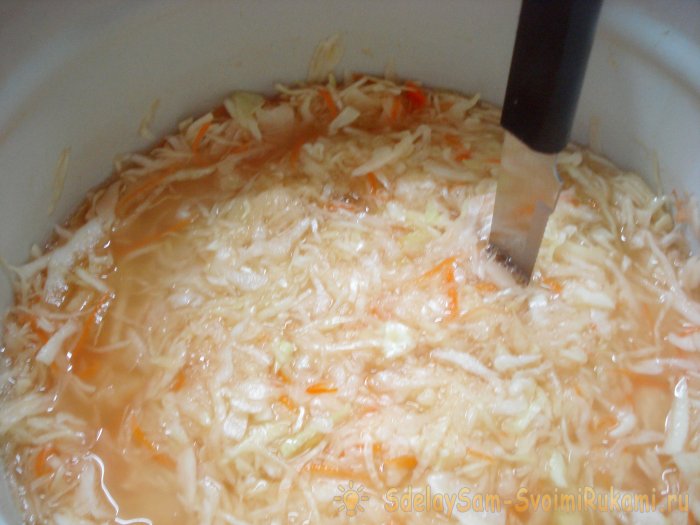 Засолка капусты сухим способом в собственном соку