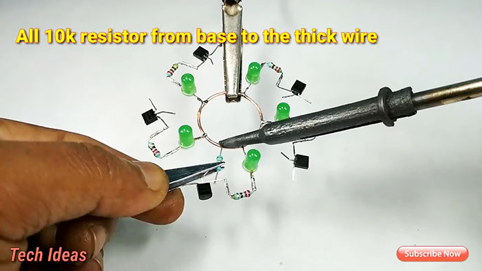 Простая светодиодная мигалка на транзисторах