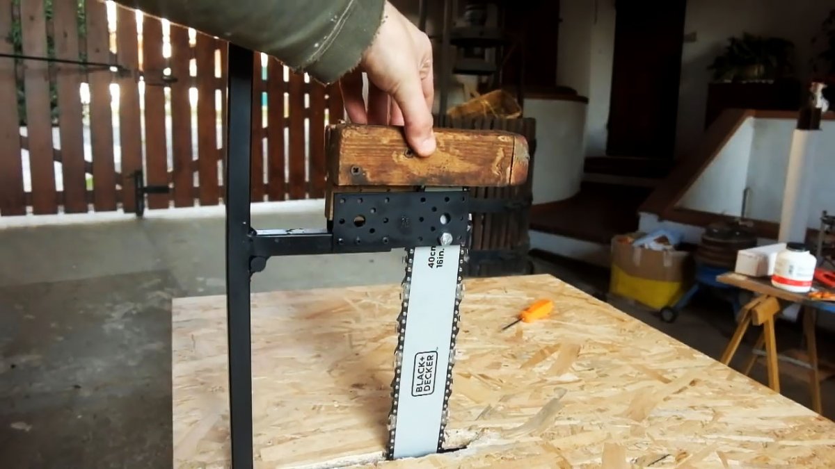 Как сделать станок для распиловки дров из цепной электропилы