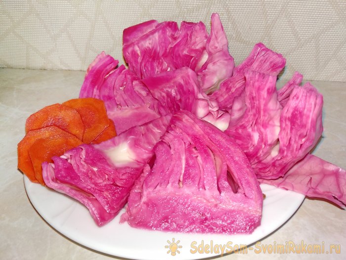 Хрустящая квашеная капуста со свеклой быстрое приготовление