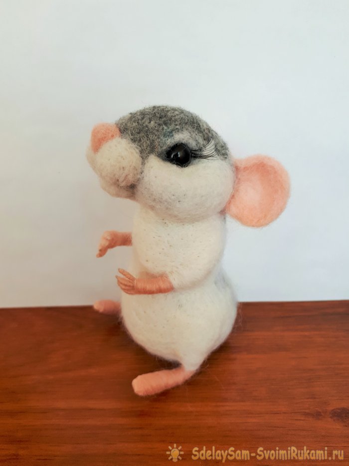 Игрушки из шерсти мышка