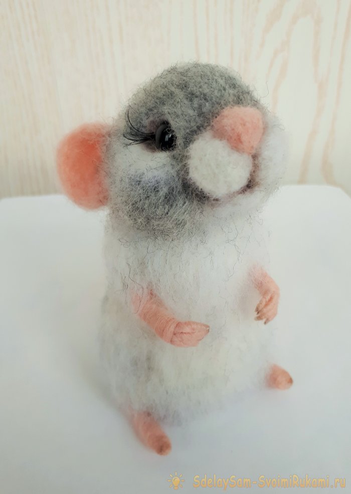 Игрушки из шерсти мышка