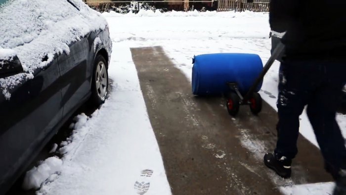 Как сделать снегоуборщик из пластиковой бочки