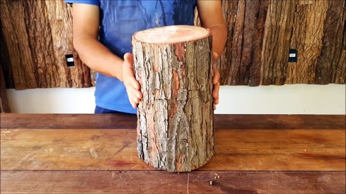 Как сделать шкатулку хлебницу из куска бревна