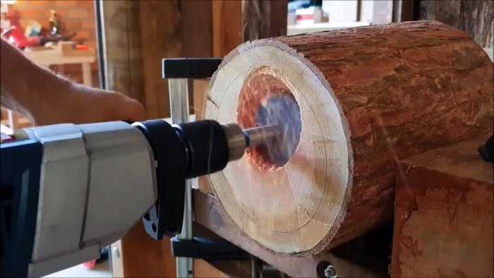 Как сделать шкатулку хлебницу из куска бревна