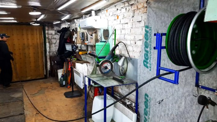 Катушка для шланга из диска и ступицы автомобиля