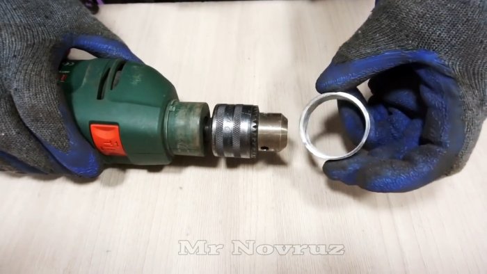 Самодельная насадка на дрель для быстрой резки листового металла