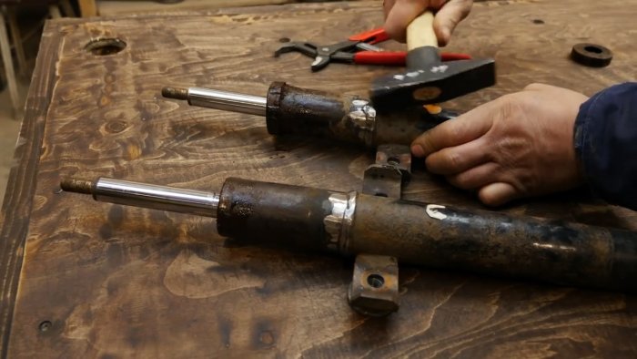 Как сделать тиски из старых амортизаторов