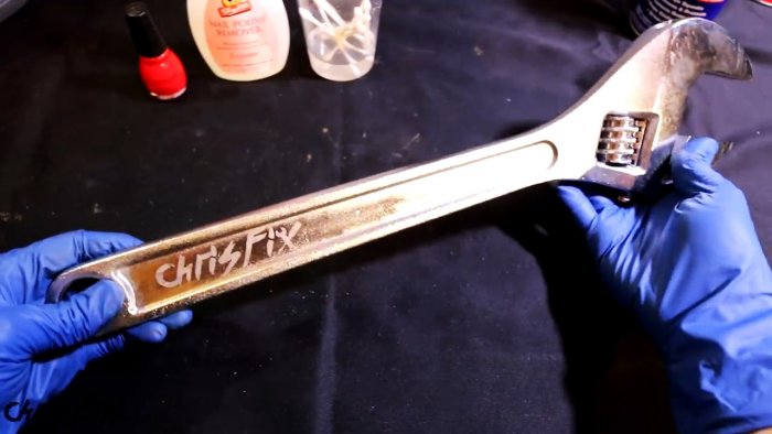 Простой способ отмаркировать инструмент травлением