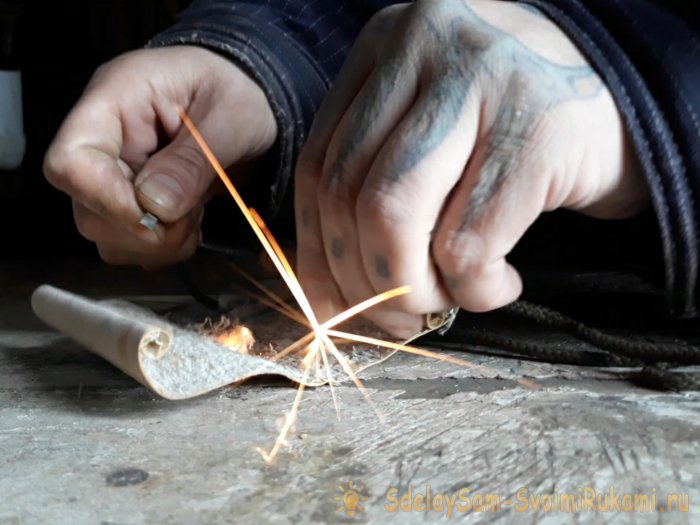Шнурки-огниво своими руками