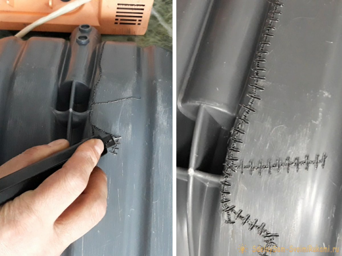 Как восстановить пластмассовую лопату с помощью нихромовой проволоки и клея