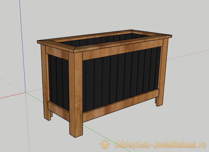 Как сделать контейнер для цветов из поддонов