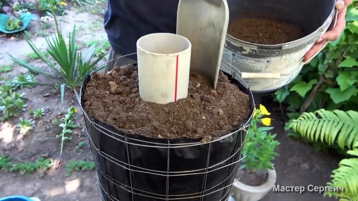 Как сделать вертикальную клумбу