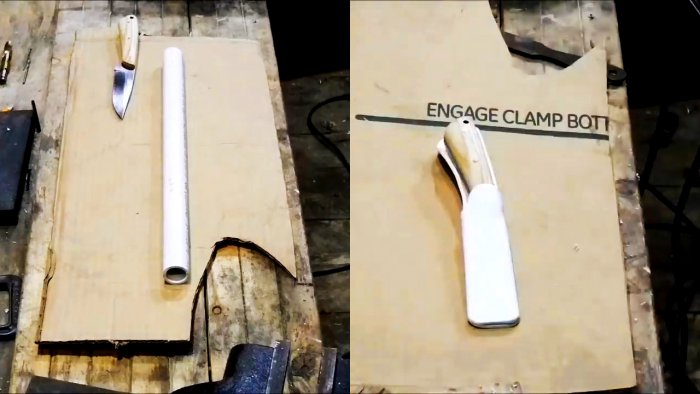 Как сделать удобные ножны для любого ножа из пластиковой трубы