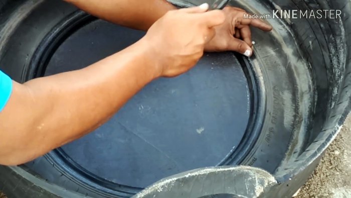 Как сделать резервуар для воды из старой покрышки
