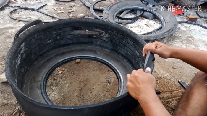 Как сделать резервуар для воды из старой покрышки