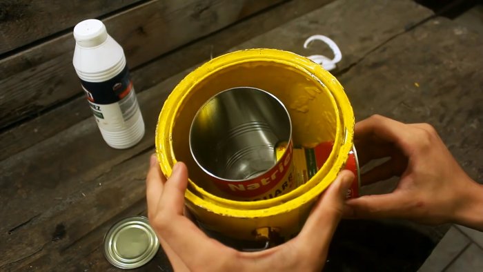 Полезное применение жестяным банкам как сделать мини печь для уличной готовки