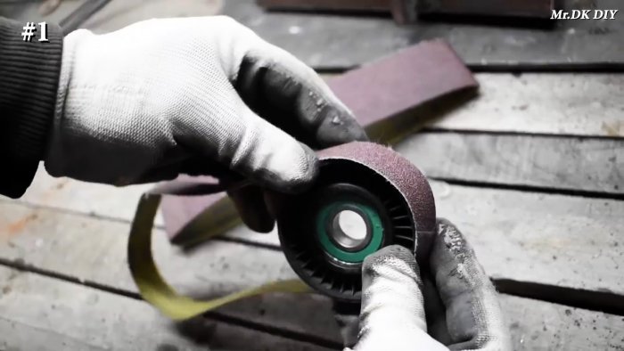 Самый простой гриндер из болгарки велосипедной втулки и ролика ГРМ