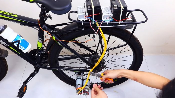 Как сделать мощный электровелосипед на 4 маломощных моторах