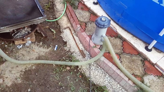 Как быстро нагреть бассейн при помощи автомобильного радиатора