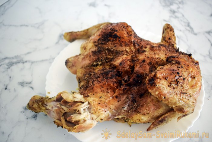 Приготовить курицу-гриль можно и в обычной духовке где нет этой функции