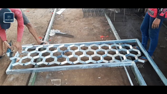 Как сварить красивую сотовую перегородку из профильной трубы