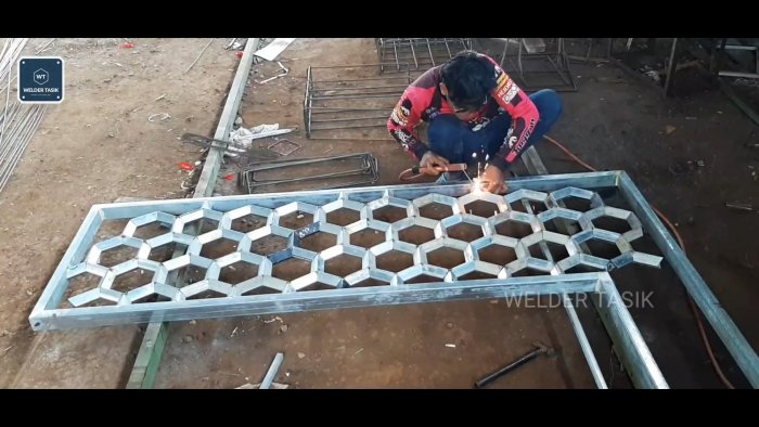 Как сварить красивую сотовую перегородку из профильной трубы