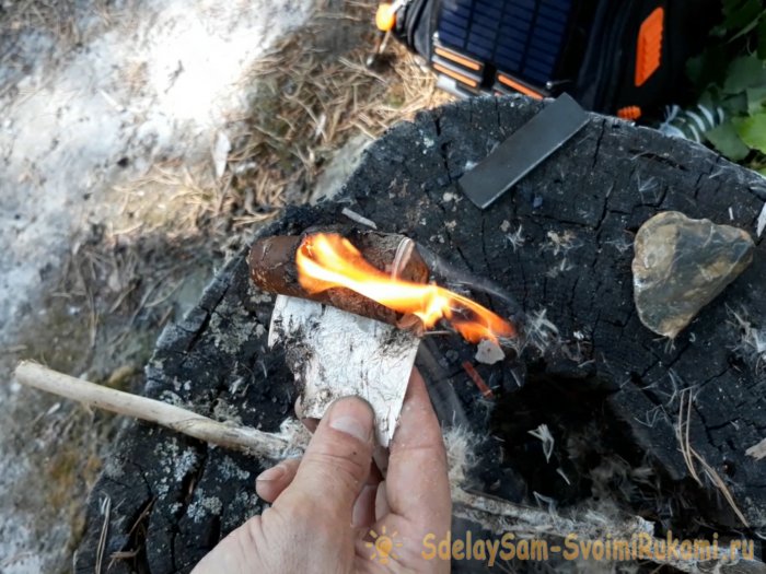 Как добыть огонь в лесу без спичек и зажигалки