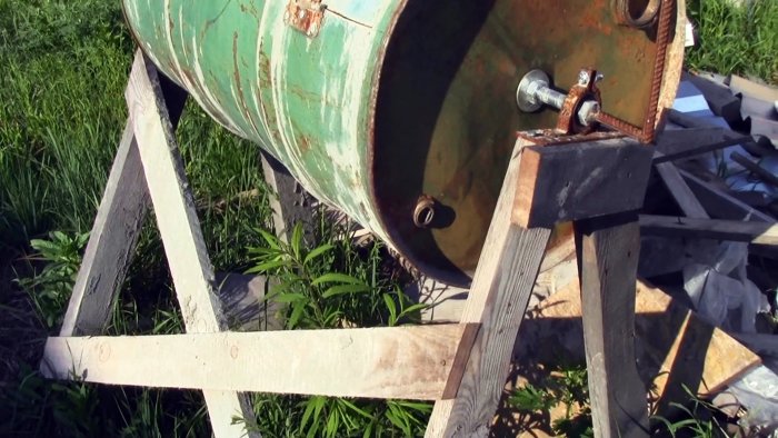 Как из бочки сделать копеечную бетономешалку