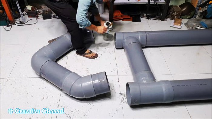 Как сделать легкую лодку из ПВХ труб за один вечер