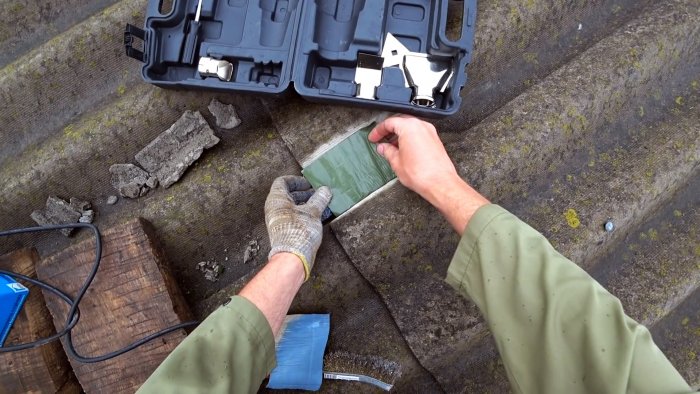 Как и чем быстро заделать пробоины в шифере чтобы потом не переделывать