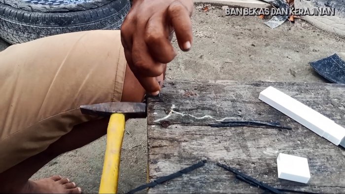 Как из старой покрышки сделать вечные шлепки