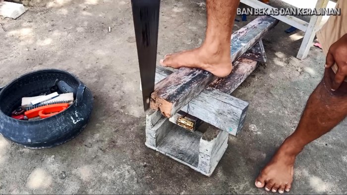 Как распустить автомобильную шину на тонкие ленты и где использовать