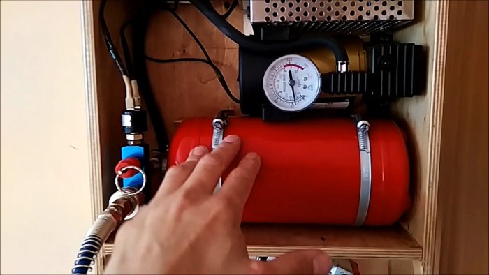 Собираем мини компрессор с ресивером из огнетушителя