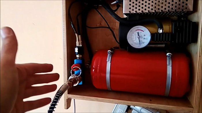Собираем мини компрессор с ресивером из огнетушителя
