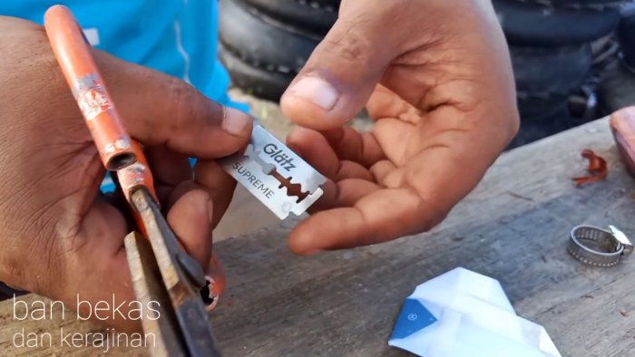 Копеечный инструмент для нарезки протектора на автомобильных шинах