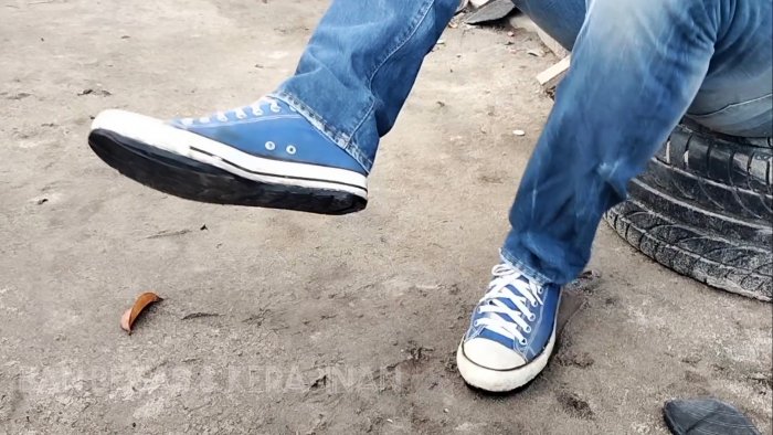 Ремонтируем прохудившуюся подошву автомобильной шиной