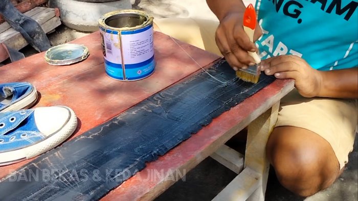 Ремонтируем прохудившуюся подошву автомобильной шиной