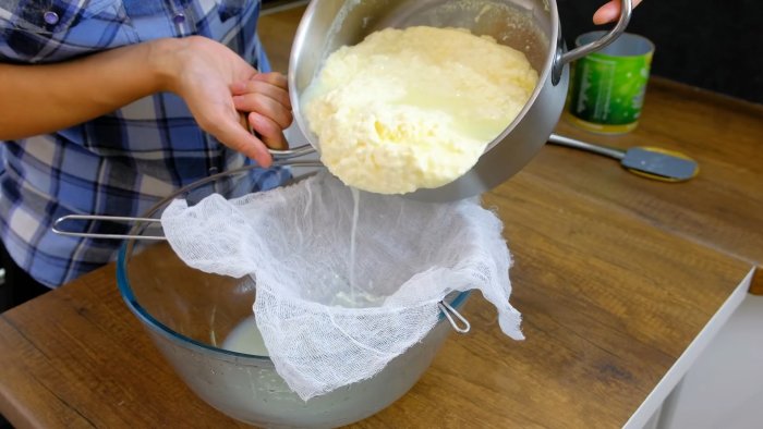 Самый простой рецепт домашнего сыра за 10 мин всего из 3-х ингредиентов