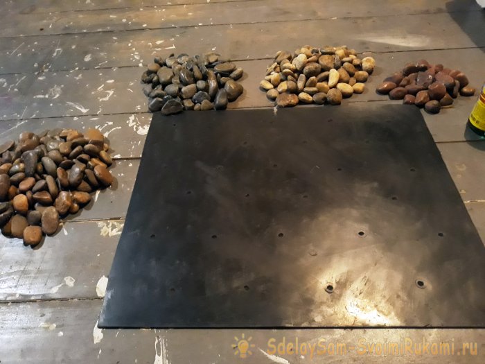 Как сделать оригинальный коврик из речных камней